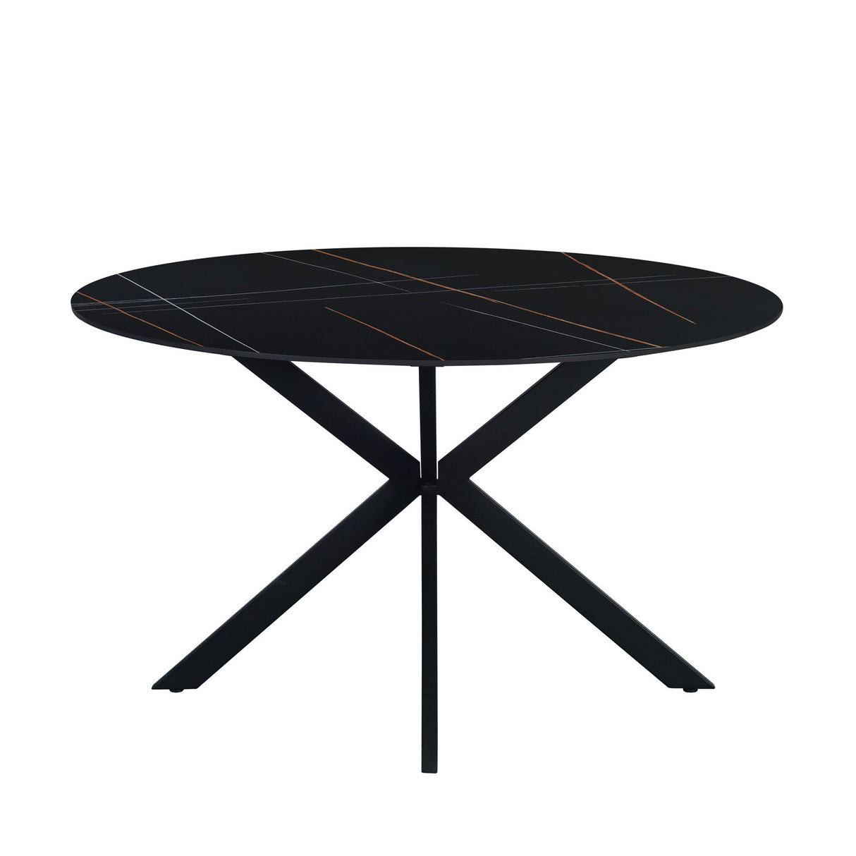 Eettafel Yuna Black Dimehouse Zwart LxBxH 141x141x11 Sintered stone Witfoto vooraanzicht