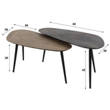 Salontafel Alina DH Interior Zwart, Goud LxBxH 89x45x13 Metaal Witfoto maatindicatie