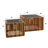 Salontafel Salo DH Interior Leisteen LxBxH 67x67x50 Leisteen Witfoto maatindicatie