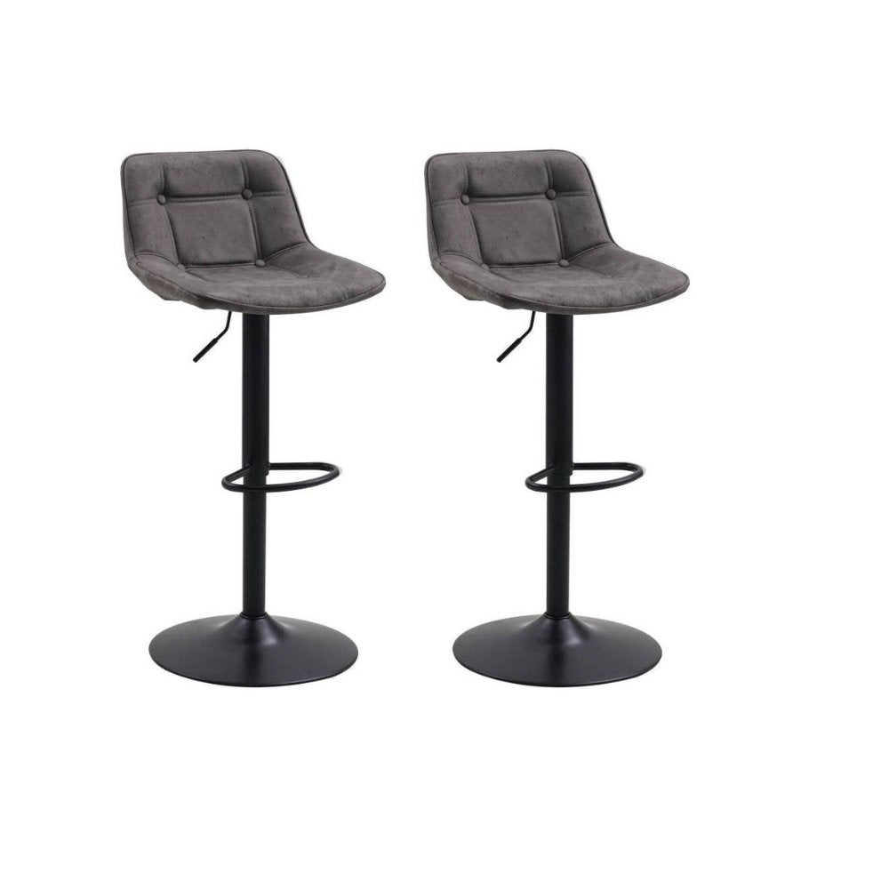 Keston Swivel Bar Stools Set of 2 Anthracite