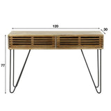 Kaptafel Hans DH Interior Mango LxBxH 126x27x26 Mangohout Witfoto maatindicatie