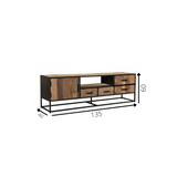 TV Meubel Rayan Dimehouse Bruin LxBxH 140x65x45 Sleeper Wood Witfoto maatindicatie