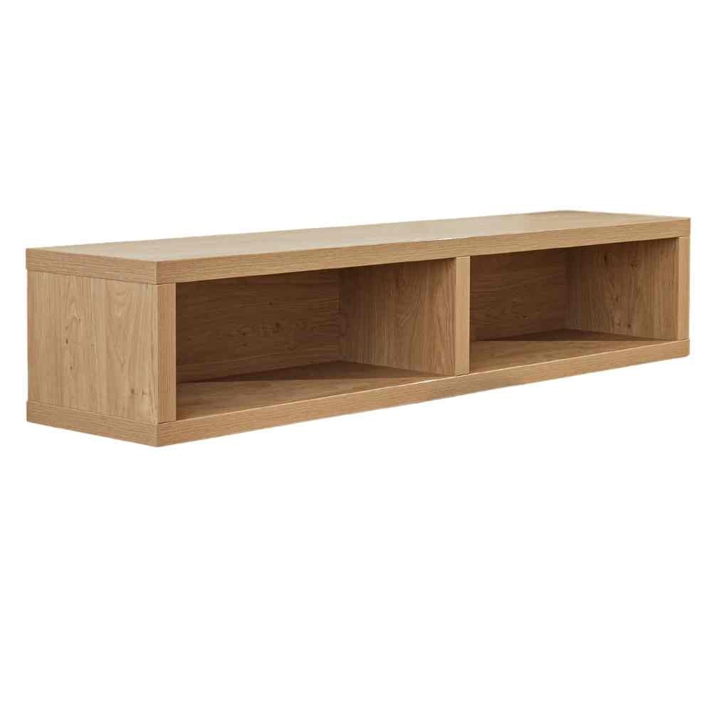 TV Meubel Bernie Rustiek Eiken Dimehouse Eiken LxBxH 126x36x31 Melamine Witfoto schuin vooraanzicht