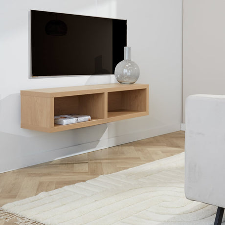 TV Meubel Bernie Rustiek Eiken Dimehouse Eiken LxBxH 126x36x31 Melamine Sfeerfoto schuin vooraanzicht